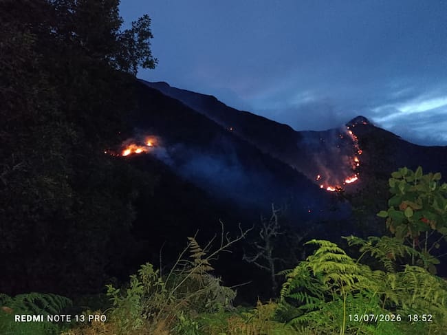 Incendio cordillera de Nariño. Foto: DAGRD