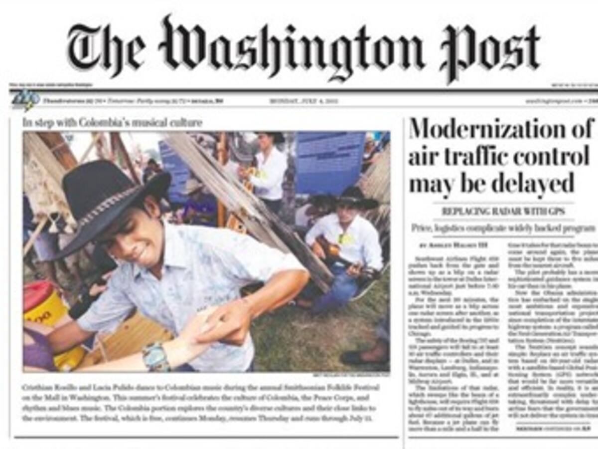 Gobierno destaca portada de The Washington Post sobre Colombia