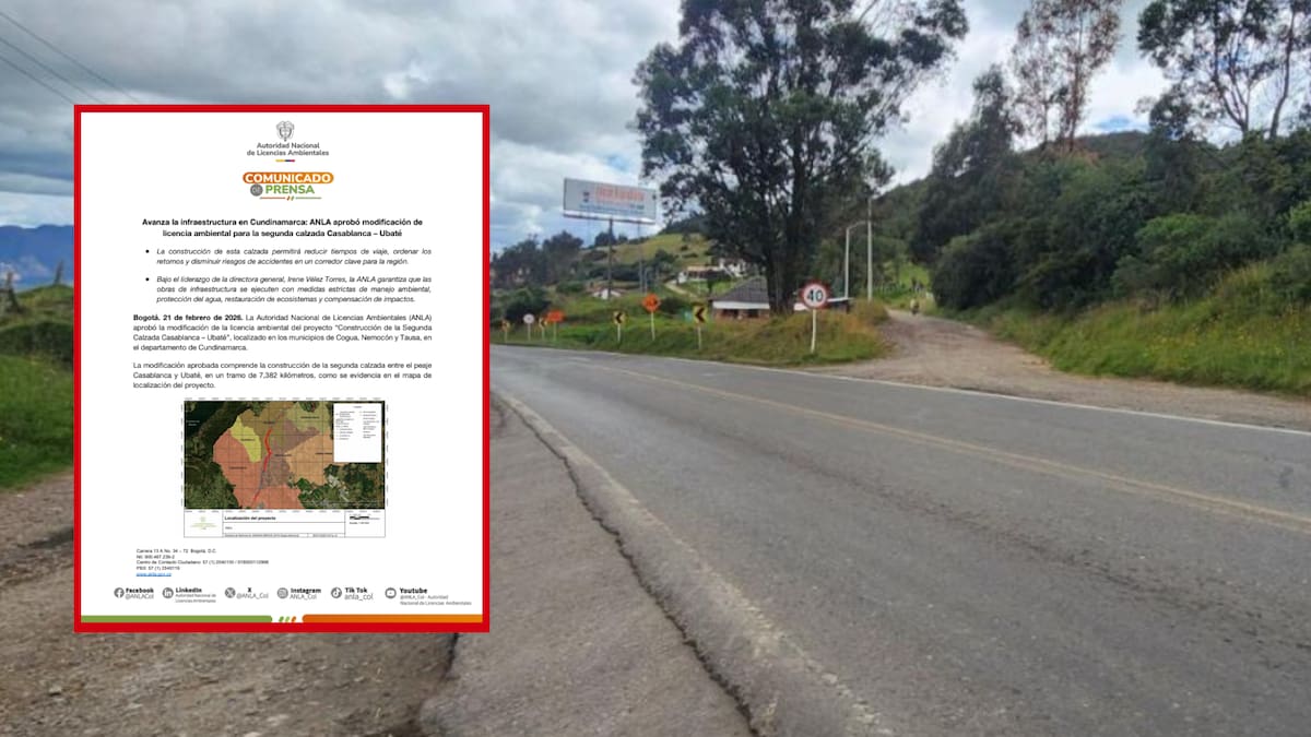 ANLA da vía libre a construcción de calzada Casablanca - Ubaté