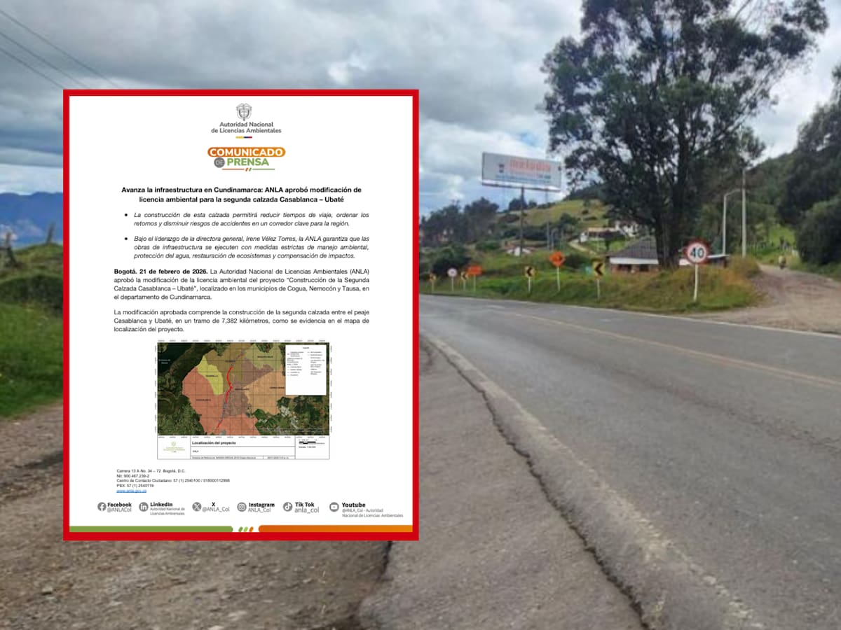 ANLA da vía libre a construcción de calzada Casablanca - Ubaté