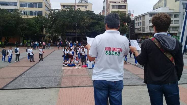 Docentes y estudiantes del Quindío protestaron por promesas incumplidas del gobierno