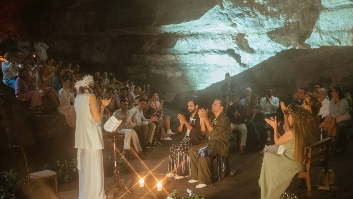 Pareja se casó en la Cueva del Nitro de Zapatoca