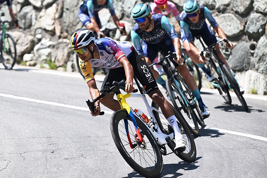 PILA - GRESSAN, ITALY - MAY 23: Egan Bernal of Colombia and Netcompany INEOS Cycling Team competes during the 109th Giro d'Italia 2026, Stage 14 a 133km stage from Aosta to Pila - Gressan 1789m / #UCIWT / on May 23, 2026 in Pila - Gressan, Italy. (Photo by Tim de Waele/Getty Images)