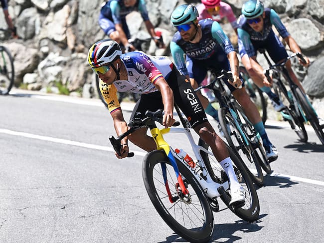 PILA - GRESSAN, ITALY - MAY 23: Egan Bernal of Colombia and Netcompany INEOS Cycling Team competes during the 109th Giro d'Italia 2026, Stage 14 a 133km stage from Aosta to Pila - Gressan 1789m / #UCIWT / on May 23, 2026 in Pila - Gressan, Italy. (Photo by Tim de Waele/Getty Images)