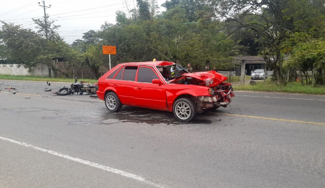 Accidente de tránsito en el sector de Picaleña en Ibagué