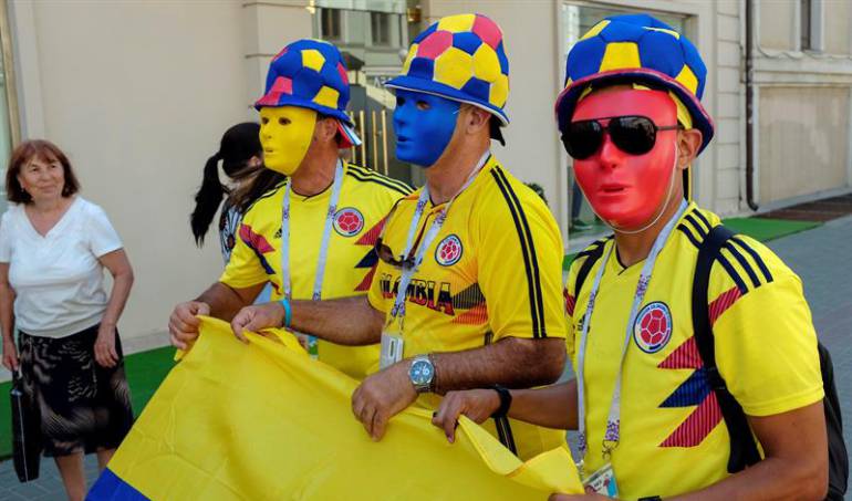 Hinchas de Colombia en Rusia.