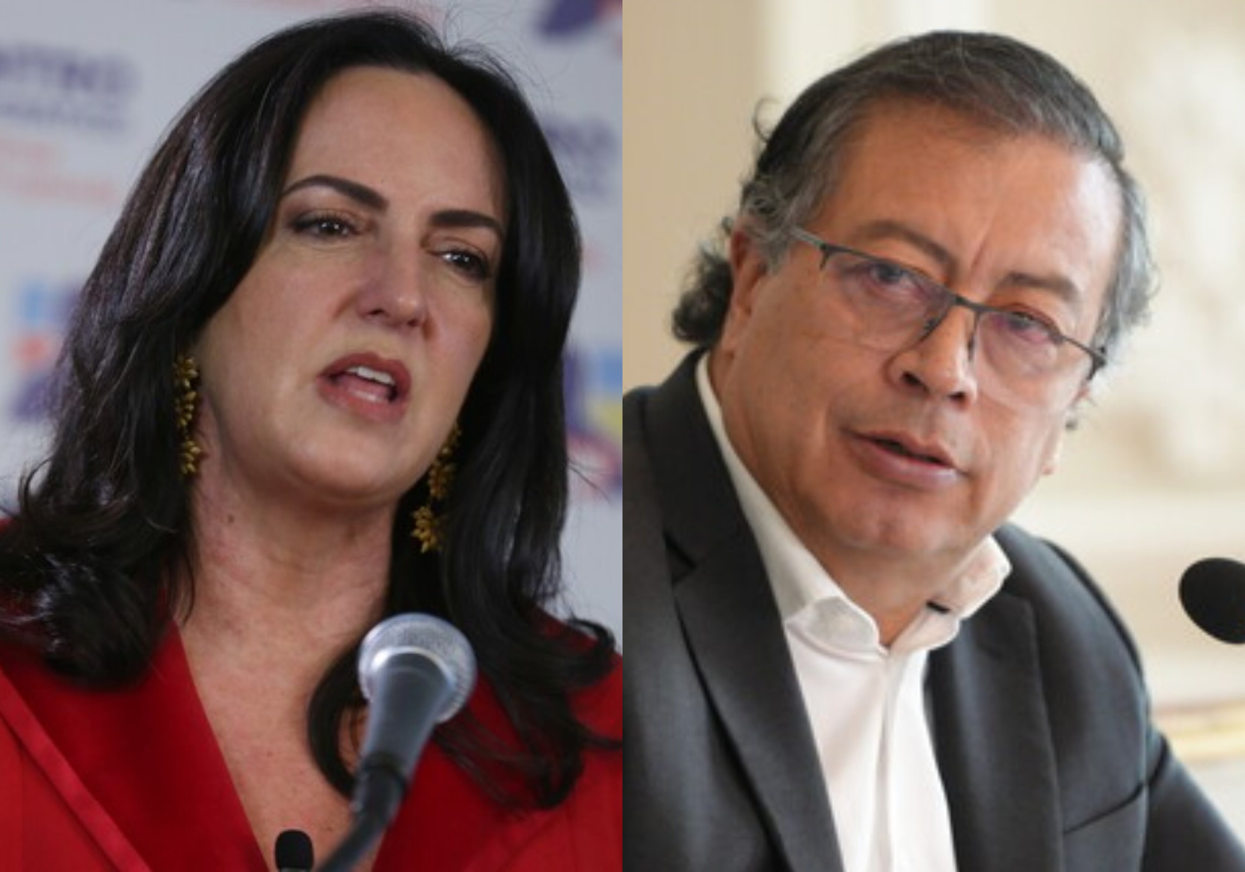 María Fernanda Cabal y Gustavo Petro. Foto: (Colprensa - Camila Díaz) /  (Presidencia de la República - Juan Cano)