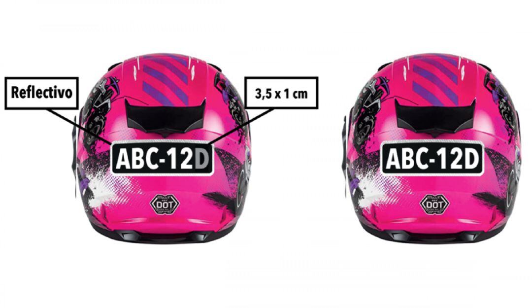 Nuevas medidas para la placa del casco de motociclistas en Bogotá