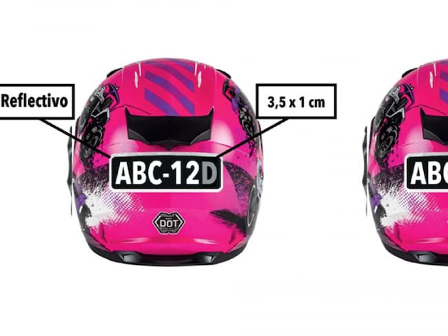 Nuevas medidas para la placa del casco de motociclistas en Bogotá