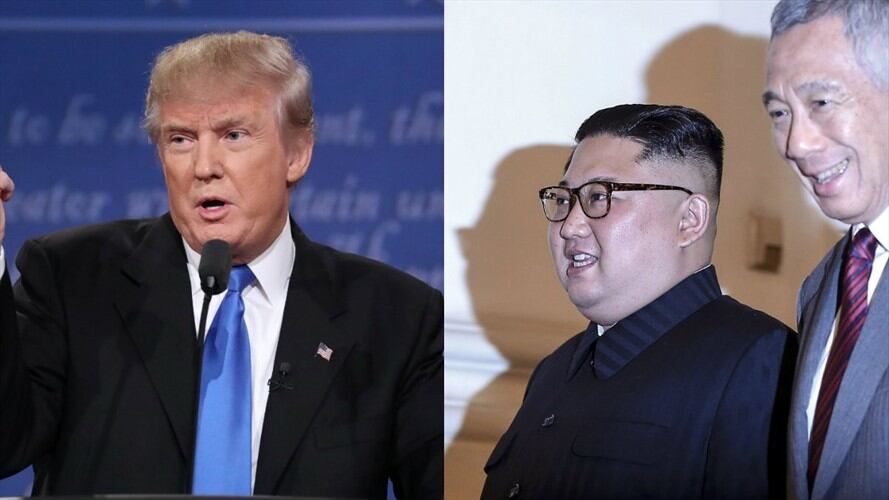 Donald Trump llegó a Singapur para participar este martes en una histórica cumbre con el líder norcoreano, Kim Jong-un. Foto: Agencia EFE