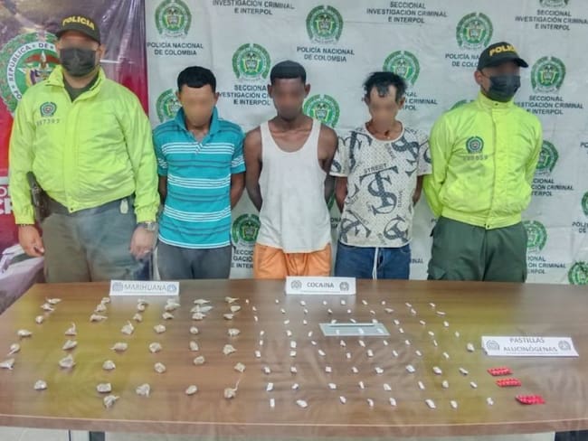 En el operativo tres presuntos jíbaros fueron capturados y se incautaron dosis de marihuana, clorhidrato de cocaína y pastillas de clonazepam