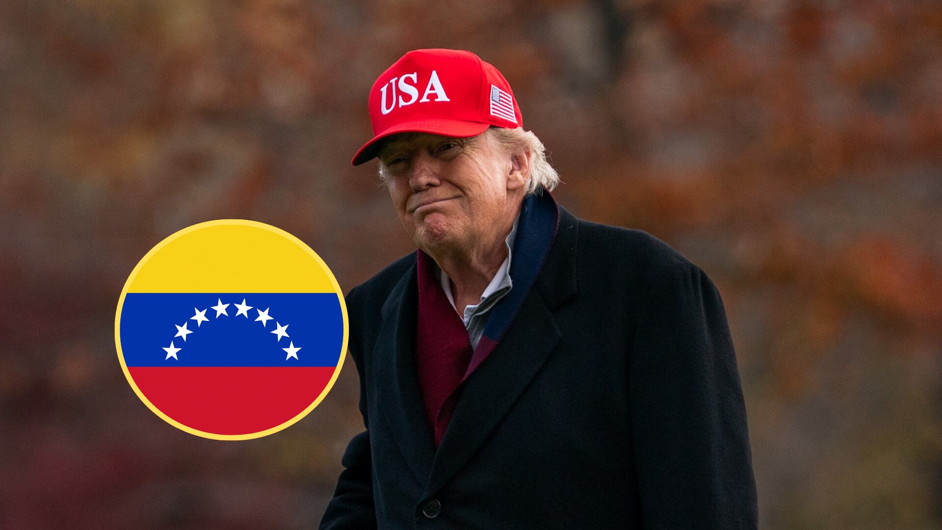 Presidente Donald Trump, bandera de Venezuela. Foto:  Allison Robbert/For The Washington Post via Getty Images/ Getty Images