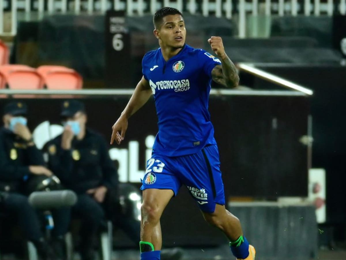 Gol del 'Cucho' Hernández en el empate del Getafe contra el Valencia