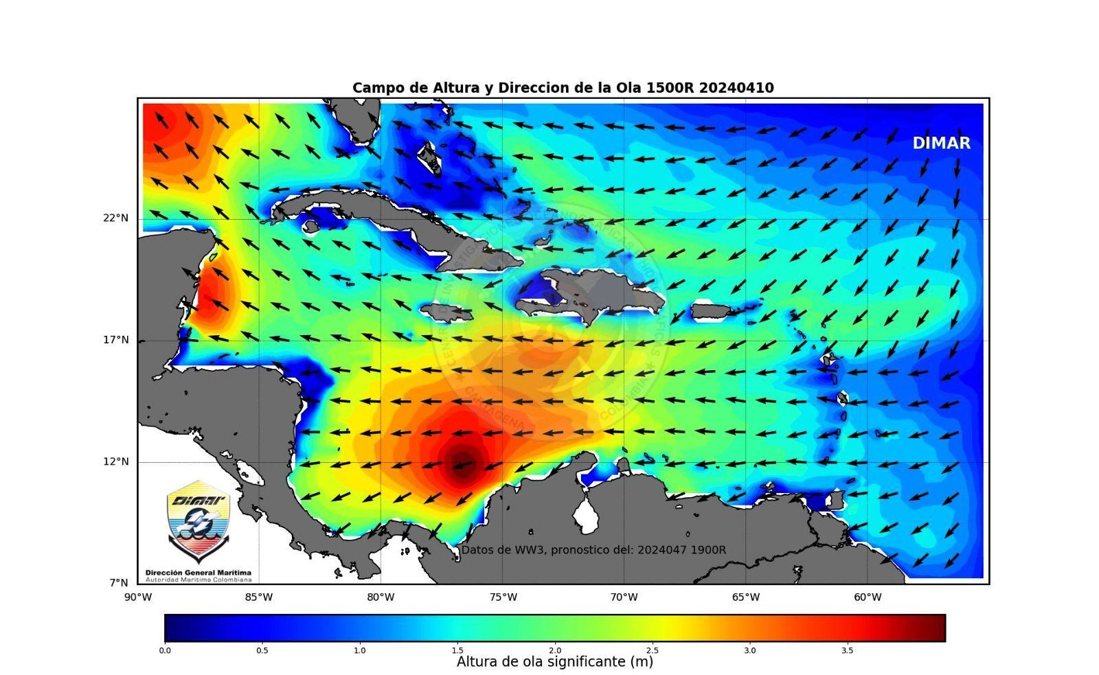 Mar Caribe tendrá incremento de olas y de vientos durante tres días