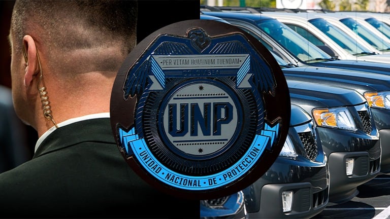 Logo de UNP e imágenes de referencia de seguridad. Fotos: UNP / Getty Images