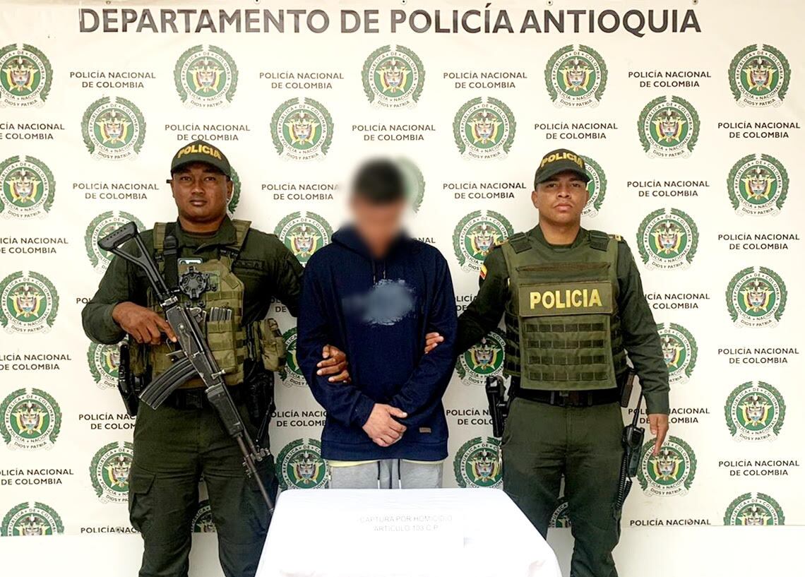 Daniel Moreno Londoño, de 31 años, quien fue capturado por las autoridades en Yarumal, tras intentar huir luego de cometer el crimen. Foto: Policía Antioquia.