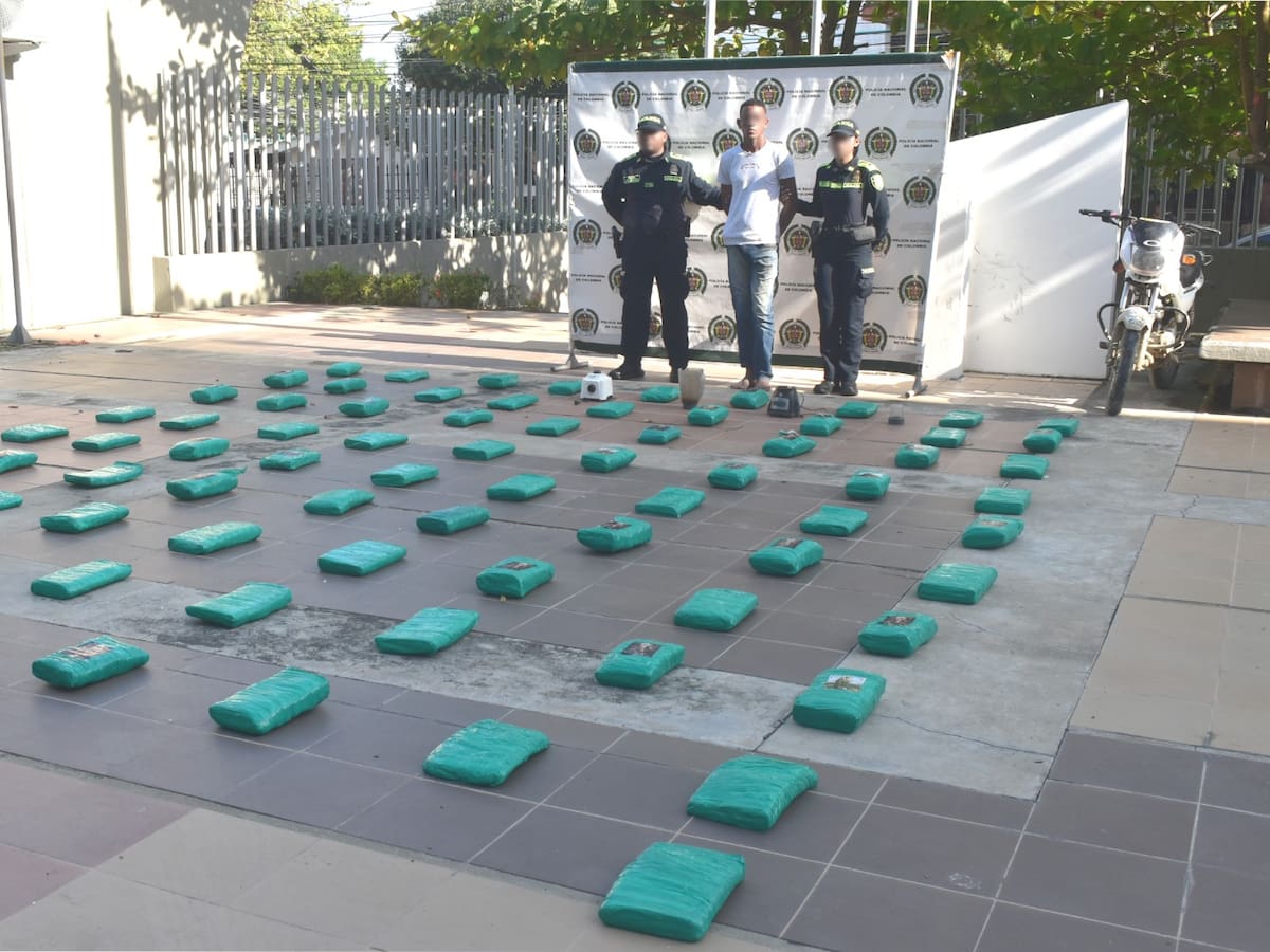 Fue detenido presunto traficante con 82 paquetes de marihuana en el sur de Cartagena