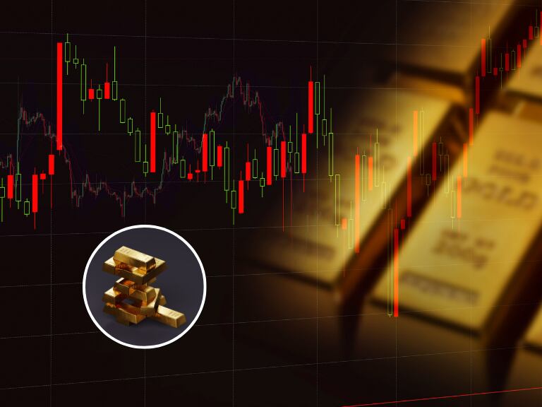 Lingotes de oro con cifras fluctuantes (Fotos vía Getty Images)