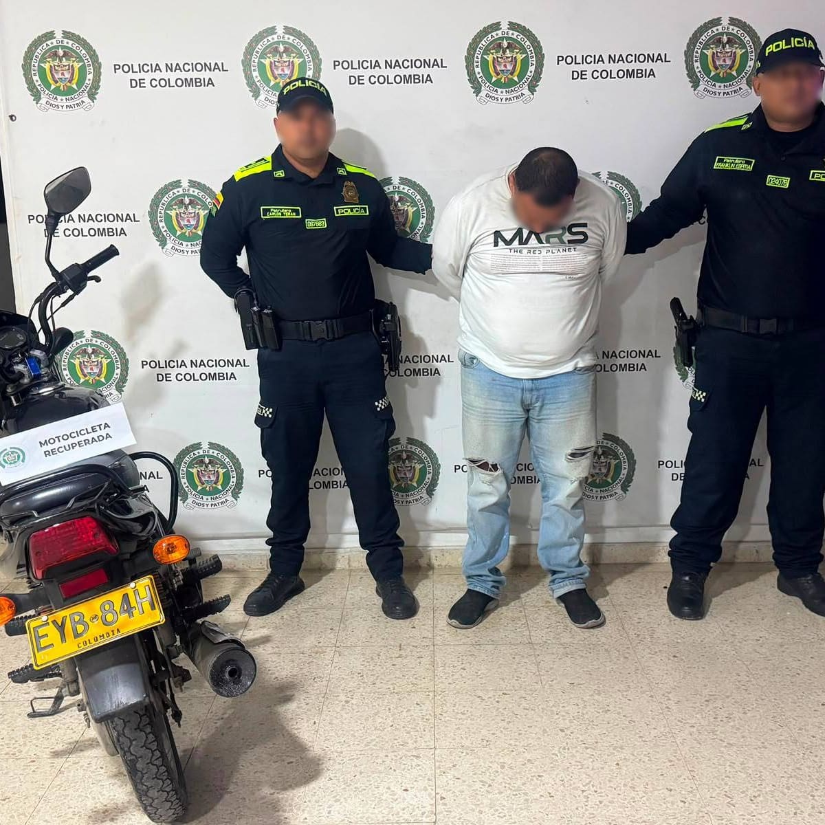 Capturado por receptación con motocicleta reportada como hurtada