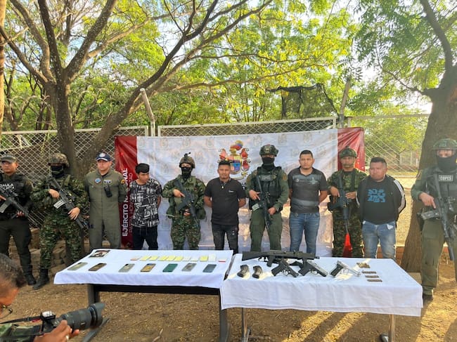Cinco capturados en operativo contra el ELN en Tibú. Foto: Cortesía.