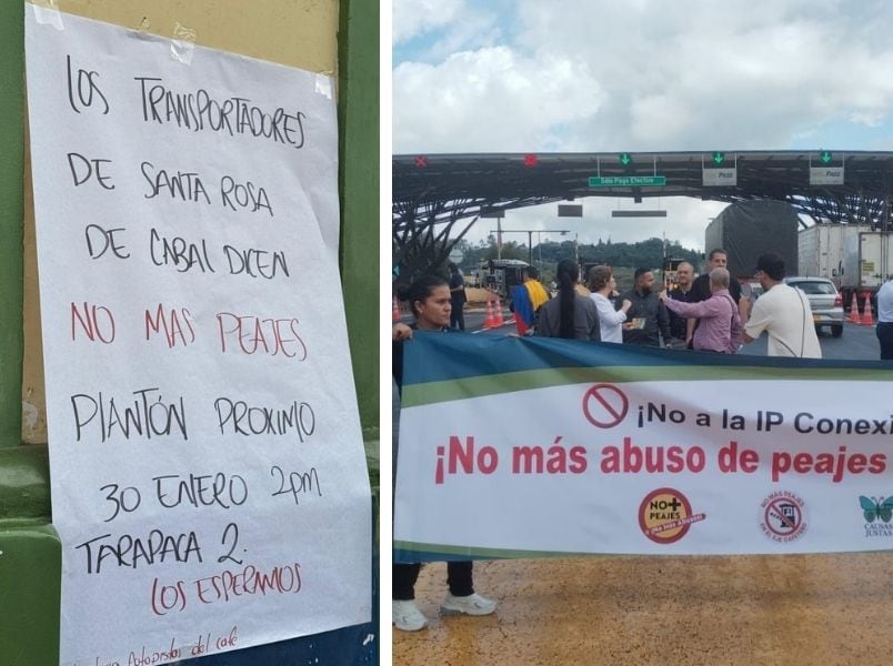 Plantones en los peajes del eje cafetero