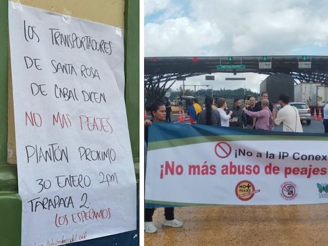Plantones en los peajes del eje cafetero