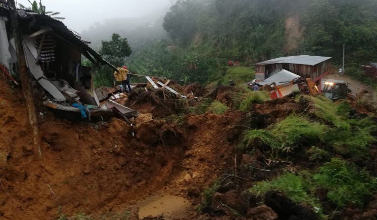 Sitio de la emergencia en Marquetalia, Caldas