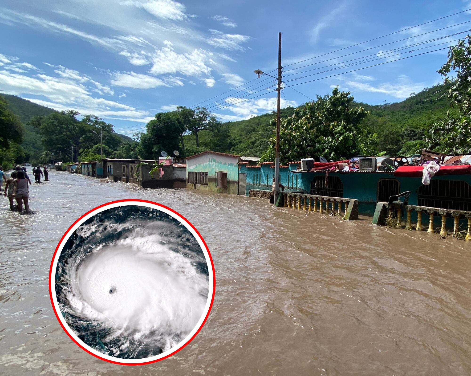 Inundaciones en Venezuela tras el paso del huracán Beryl. 
(Foto: Getty / Caracol Radio )