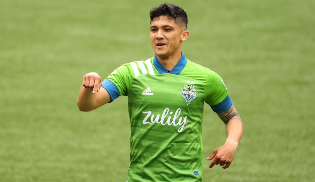 El colombiano Fredy Montero festeja su anotación ante Portland.
