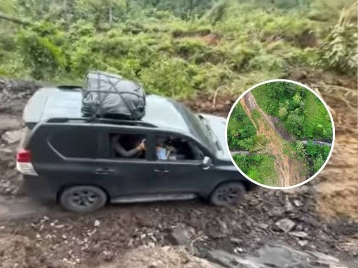 Habilitan paso restringido en la vía Landázuri–Vélez tras deslizamiento