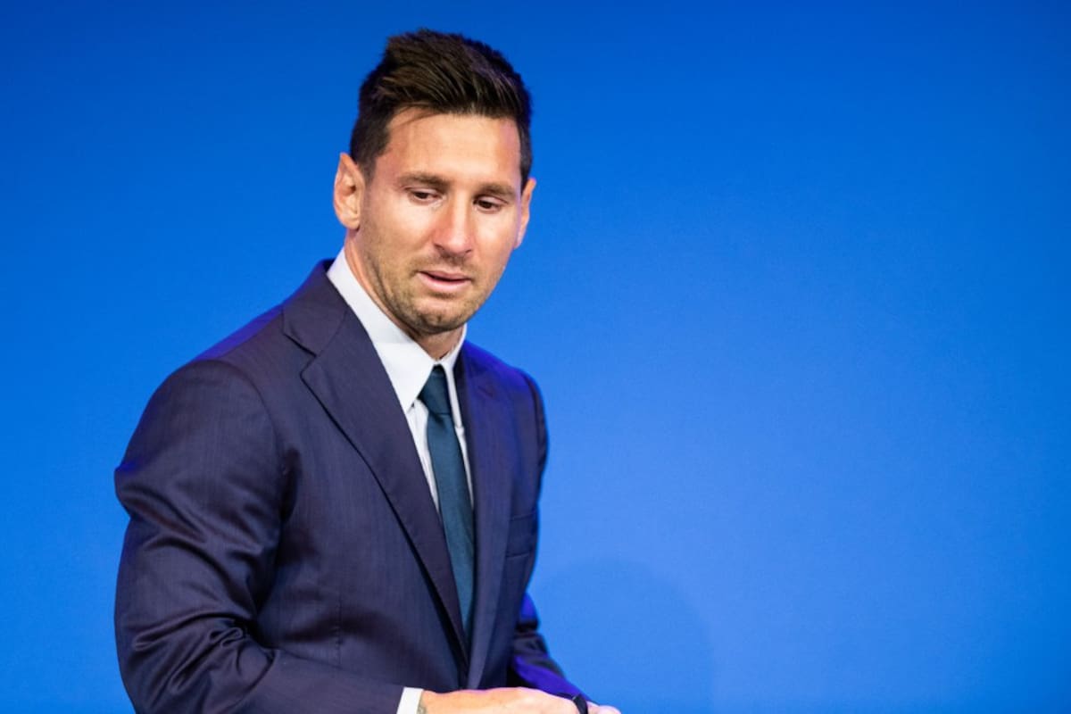 Lionel Messi en su despedida del Barcelona