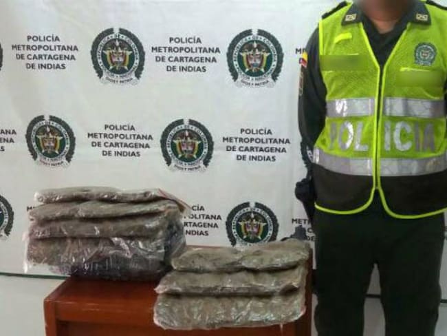 12 kilos de marihuana incautados por la policía de Cartagena en las vías de la ciudad
