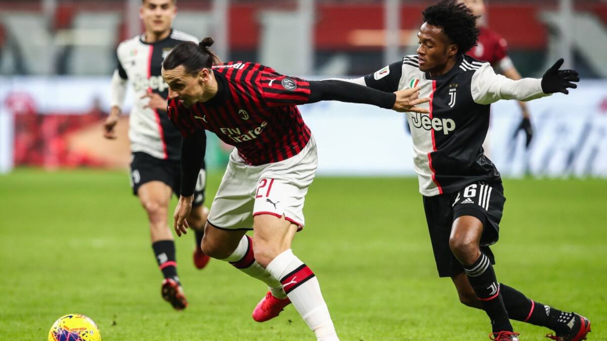 Con Cuadrado, Juventus salvó un empate en primera semifinal ante el Milan