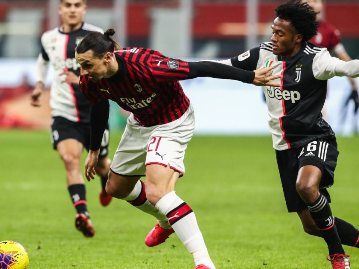 Con Cuadrado, Juventus salvó un empate en primera semifinal ante el Milan