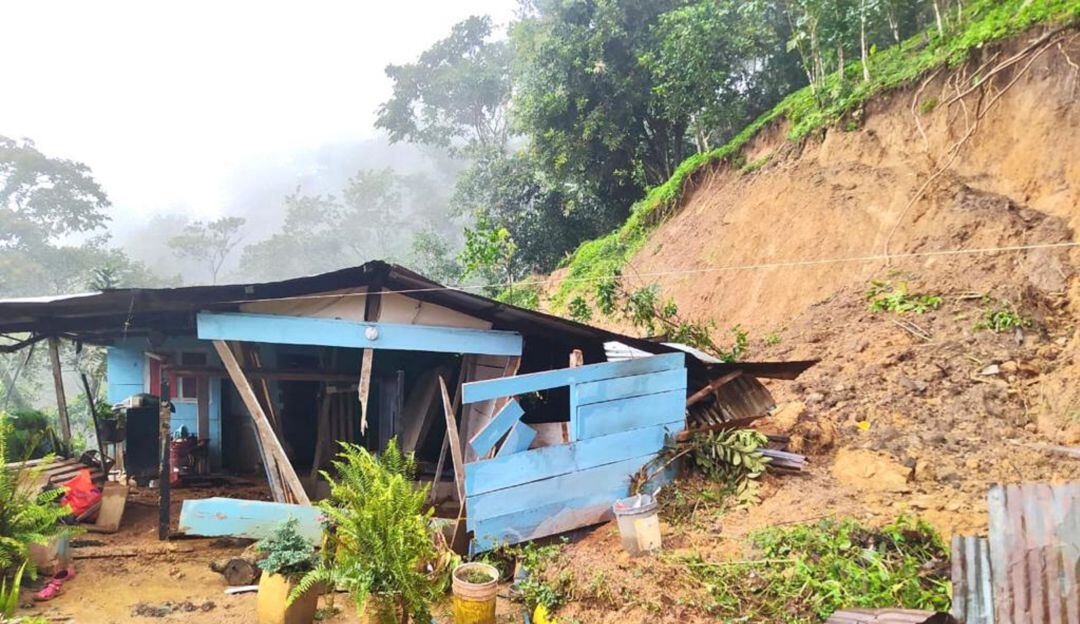 Vivienda afectada sector Aguas Lindas Sierra Nevada de Santa Marta