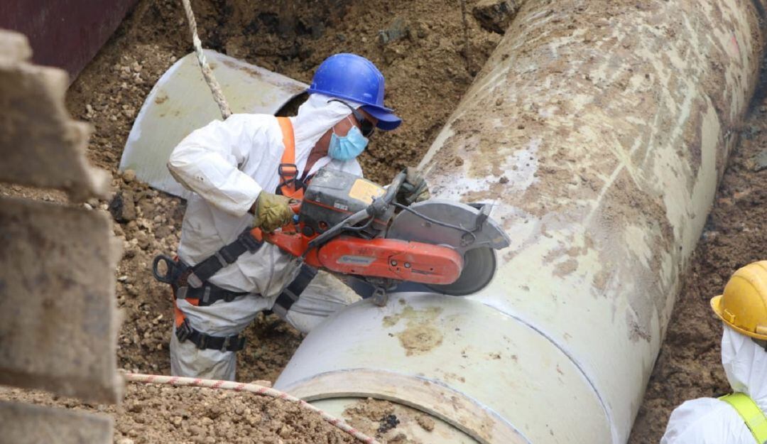 Según Aguas de Cartagena, el avance de los trabajos es del 50% acorde con lo proyectado