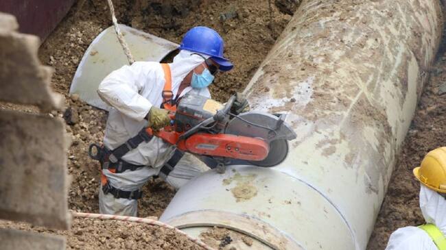 Según Aguas de Cartagena, el avance de los trabajos es del 50% acorde con lo proyectado