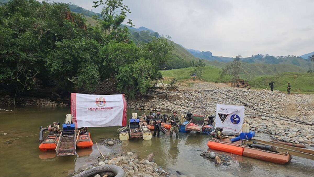 Ejército destruyó siete unidades mineras al en San Carlos, Antioquia