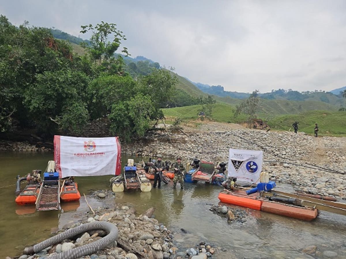 Ejército destruyó siete unidades mineras al en San Carlos, Antioquia