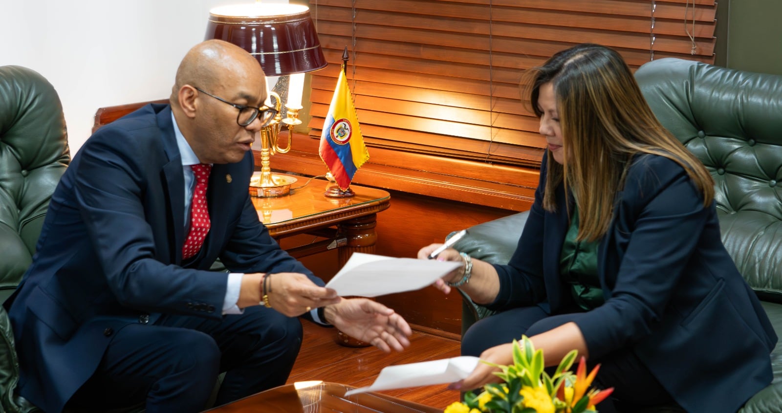Presidente de la Corte Suprema, Gerson Chaverra y la Fiscal electa Luz Adriana Camargo
