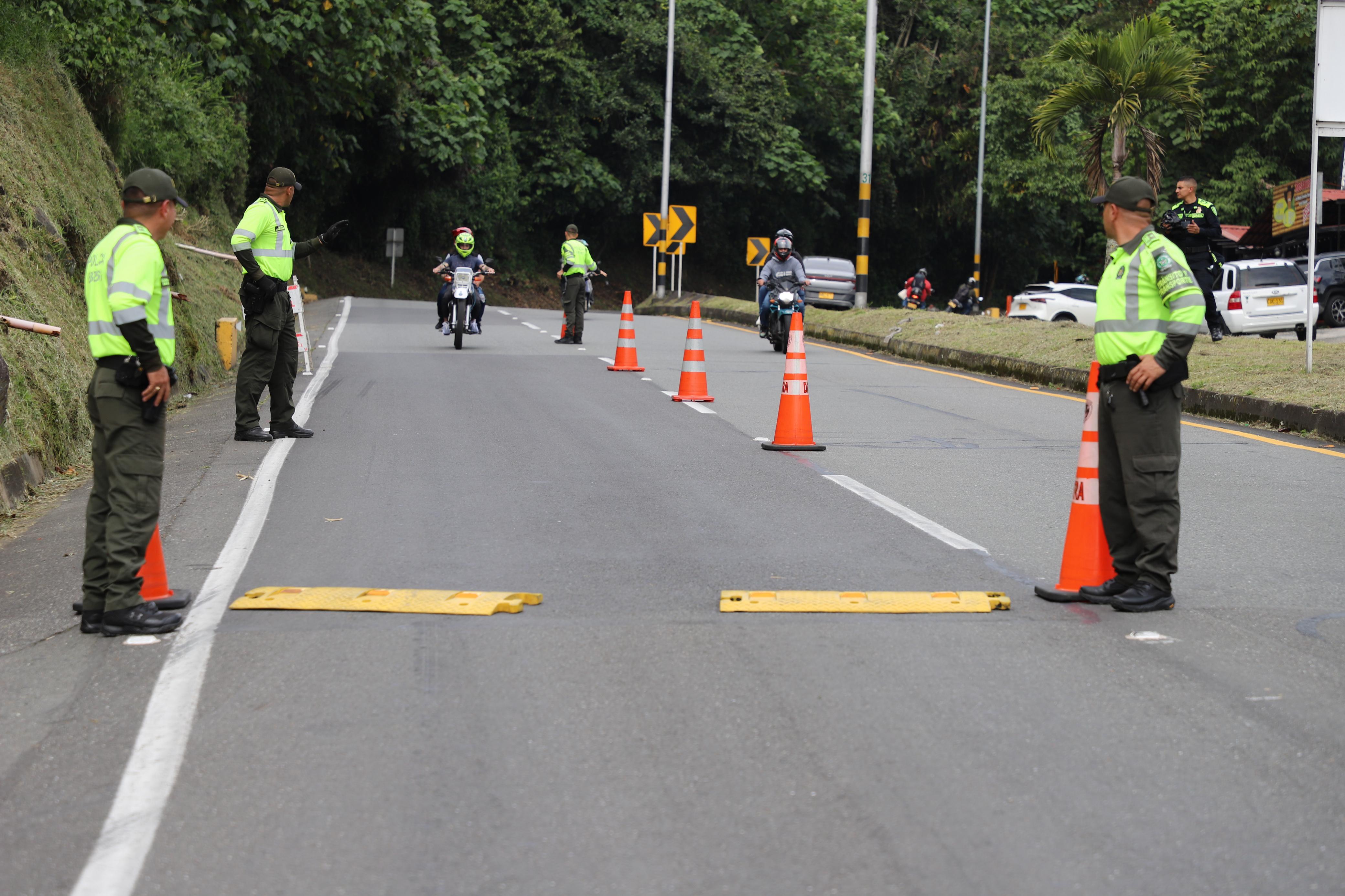 Sector La Estampilla, salida de Manizales a las ciudades de Pereira y Medellín. Foto: Policía Caldas.