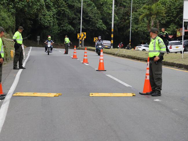 Sector La Estampilla, salida de Manizales a las ciudades de Pereira y Medellín. Foto: Policía Caldas.