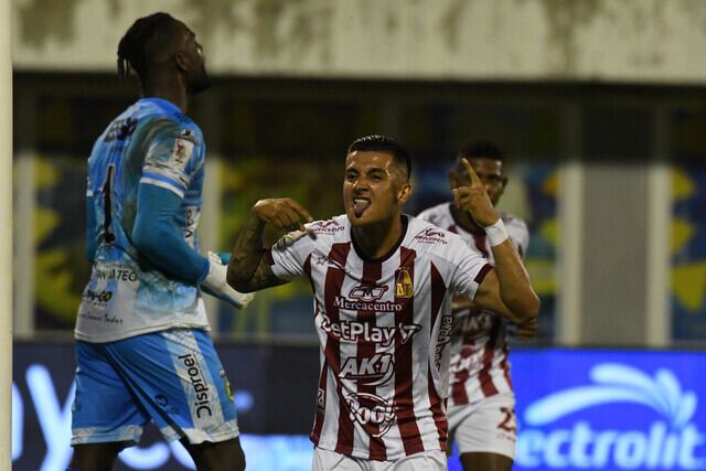 Yeison Guzmán festeja el gol del triunfo del Deportes Tolima / Colprensa.