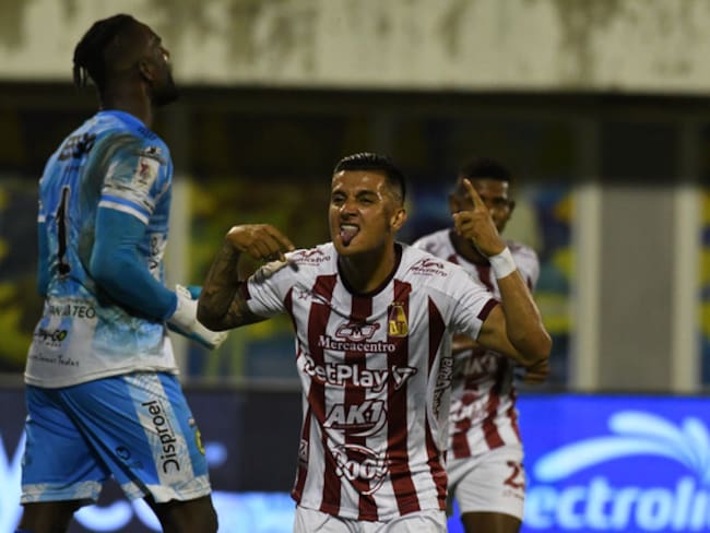 Yeison Guzmán festeja el gol del triunfo del Deportes Tolima / Colprensa.