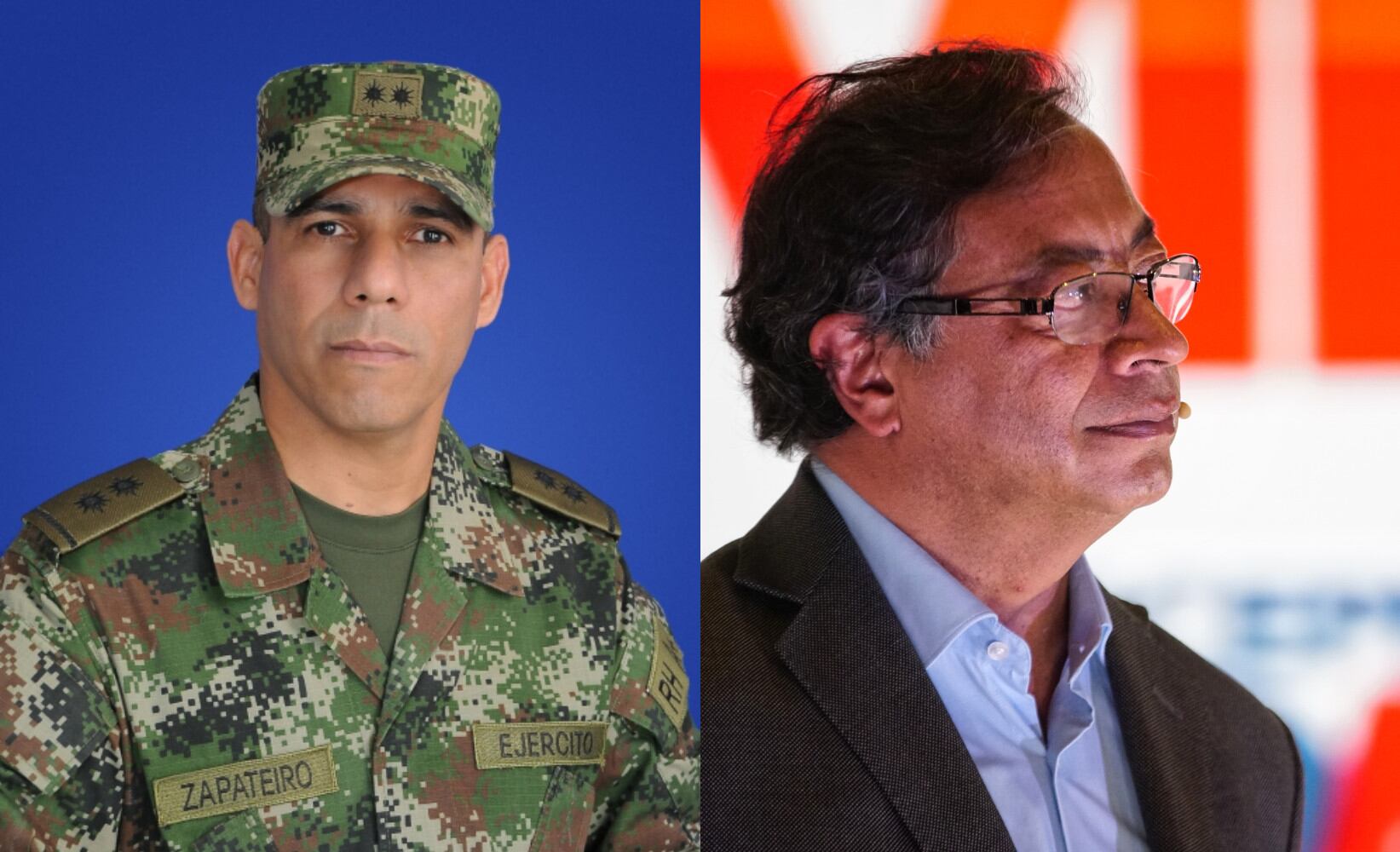 El excomandante del Ejército, Eduardo Enrique Zapateiro, y el presidente Gustavo Petro/ FOTO: Colprensa
