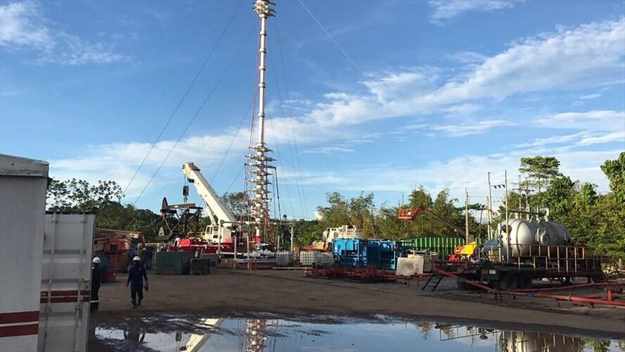 En la Lizama ya se encuentra el equipo de Petrowork 110 que trabajará en el abandono del pozo 158. Foto: Colprensa