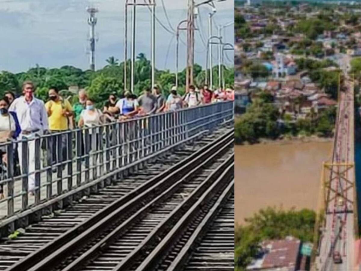 Incierta instalación de malla de protección en puente férreo de Flandes