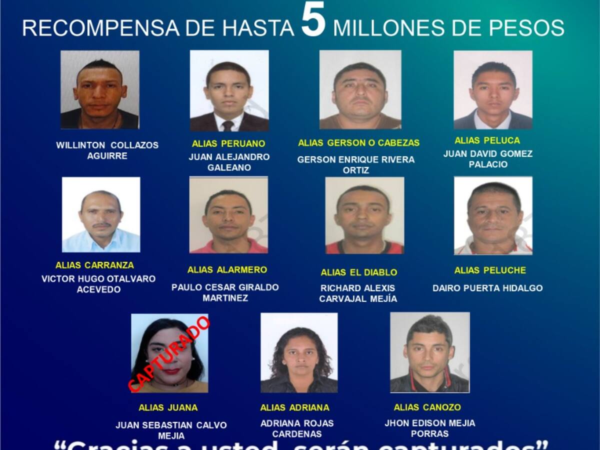 Revelan lista de los delincuentes más buscados en Pereira