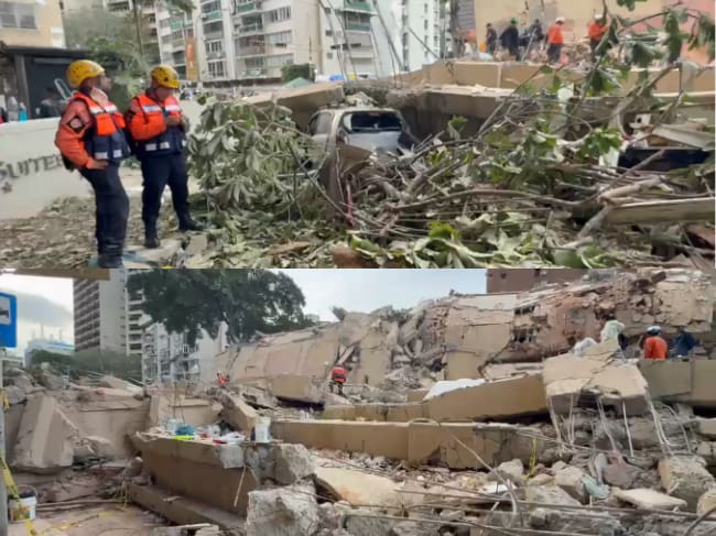 VIDEOS: Así quedaron en Caracas los edificios tras terremoto; rescatistas trabajan entre escombros. Captura video