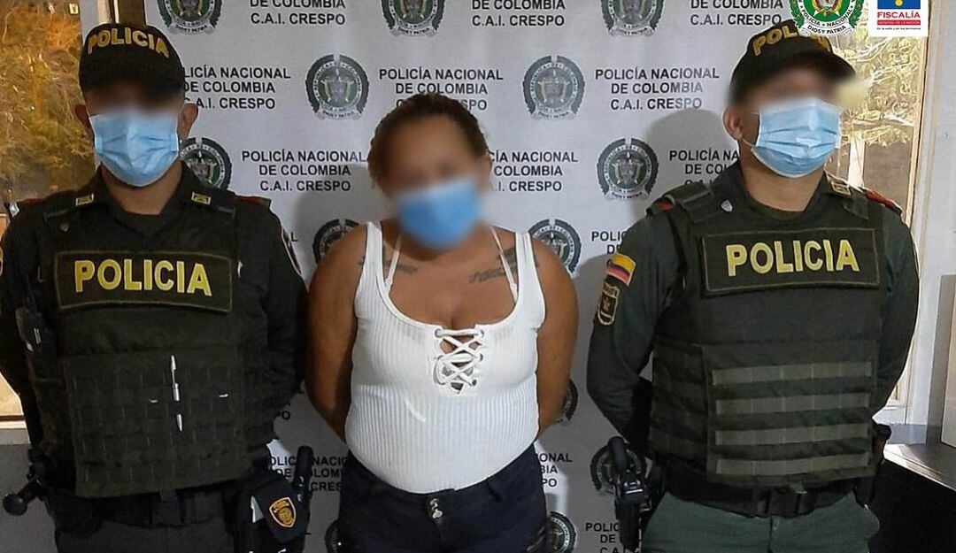 Yulieth Paola Zabala fue capturada en flagrancia cuando tras agredir a su compañero sentimental con arma cortopunzante